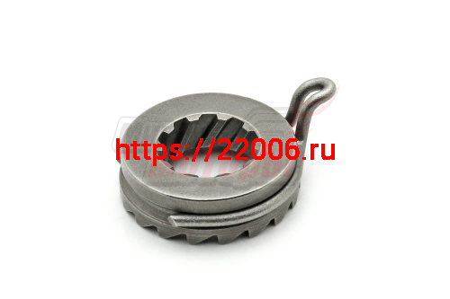 Храповик кикстартера с поводком(прав.часть)157FMI(125сс),162FMJ(150сс),163FML-2(200cc),167FMM(250cc)(под вал с косыми шлицами,18 зубцов,10 шлицов)