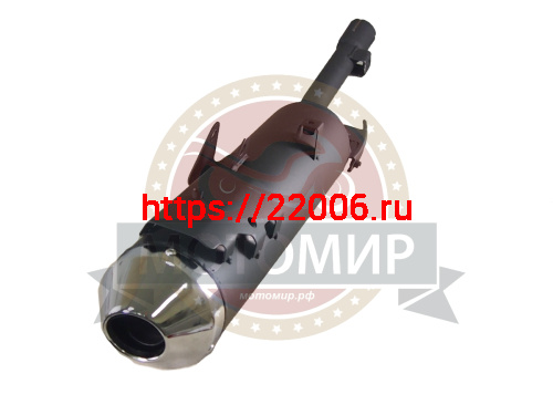 Глушитель Fighter 250 в сборе с коленом  (Пр) фото 2