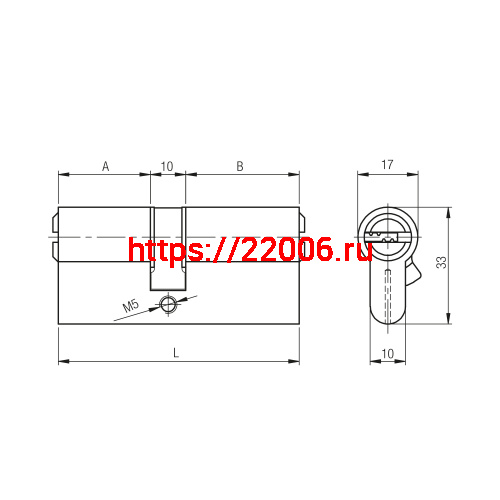 Цилиндровый Kale kilit (Кале килит) механизм 164 SN/68 (26+10+32) mm никель 5 кл. фото 3