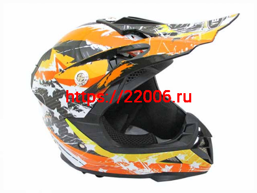 Мотошлем YM-211 KIDS черно-оранжевый (M) Мотошлем YM-211 KIDS черно-оранжевый (M)