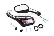 Зеркала (070) пласт.Каплевидные объемные черные, поворотник (плоский разъем) (кол-во в упак. 40 пар)