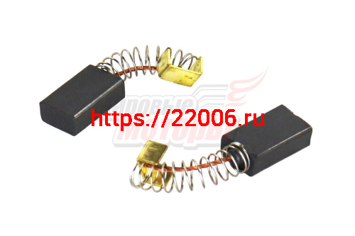 Щетки (№499) (5х9х15) (Калибр РЭ-1000/1000Wt) Пружина,квадратный пятак-уши,проточка 2