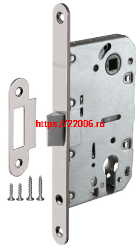Корпус Fuaro (Фуаро) врезного замка c защёлкой PLASTP85C-50 (P85C-50) SN матовый никель Корпус Fuaro (Фуаро) врезного замка c защёлкой PLASTP85C-50 (P85C-50) SN матовый никель