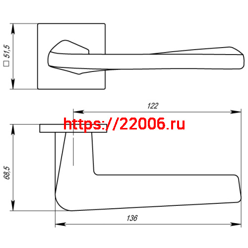 Ручка Armadillo (Армадилло) раздельная K.USS52.TORSO (TORSO USS) CP-8 хром фото 4 Ручка Armadillo (Армадилло) раздельная K.USS52.TORSO (TORSO USS) CP-8 хром фото 4