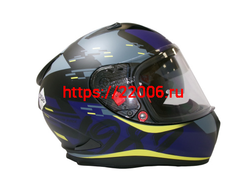 Шлем TVS RACING (Индия) STREET D/V DULL BLACK M.BLUE размер XXL, + пинлок в комплекте, очки фото 5 Шлем TVS RACING (Индия) STREET D/V DULL BLACK M.BLUE размер XXL, + пинлок в комплекте, очки фото 5