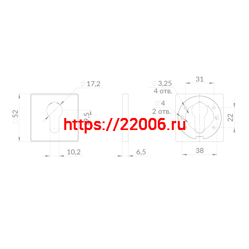Накладка Punto (Пунто) под цилиндр ET.K.EST.Q52 SN-3 матовый никель фото 3 Накладка Punto (Пунто) под цилиндр ET.K.EST.Q52 SN-3 матовый никель фото 3