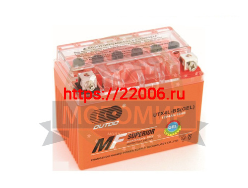 Аккумулятор 12В 20 А/ч  UTX20-BS, OUTDO  (177х88х154) прямая.пол, кислотный