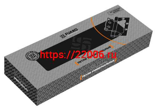 Петля Fuaro (Фуаро) универсальная без врезки IN4500W BL (500-2BB 100x2,5) черный матовый фото 2