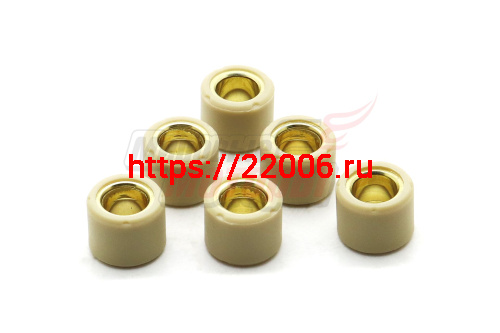 Ролики вариатора 16х13 7 гр. 139QMB (GY6-50) (КОМПЛ.=6шт.) Ролики вариатора 16х13 7 гр. 139QMB (GY6-50) (КОМПЛ.=6шт.)