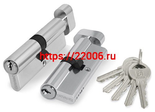 Цилиндровый Fuaro (Фуаро) механизм (100 ZM/80) 1000ZMKnob80(30+10+40) CP хром 5Key с вертушкой