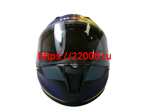 Шлем TVS RACING (Индия) STREET D/V DULL BLACK M.BLUE размер XXL, + пинлок в комплекте, очки фото 6 Шлем TVS RACING (Индия) STREET D/V DULL BLACK M.BLUE размер XXL, + пинлок в комплекте, очки фото 6