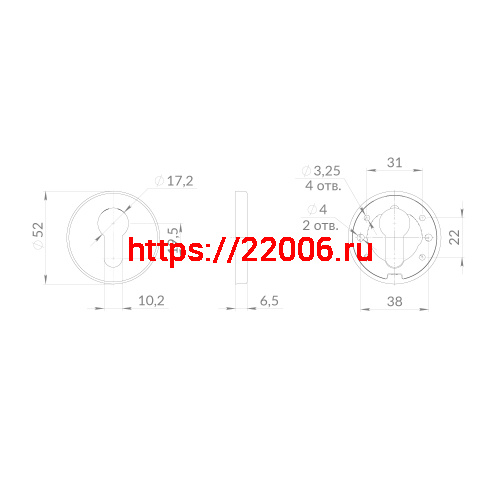 Накладка Punto (Пунто) под цилиндр ET.R.EST.R52 BL-24 черный фото 3 Накладка Punto (Пунто) под цилиндр ET.R.EST.R52 BL-24 черный фото 3
