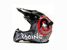 Мотошлем VIRTUE MD-902 Кросс черный матовый с серым граффити (M)