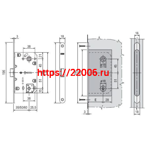 B01102.50.93.567 AGB (АГБ) Защелка врезная WC (черный) MEDIANA EV. (инд.упак+B01000.13) фото 2 B01102.50.93.567 AGB (АГБ) Защелка врезная WC (черный) MEDIANA EV. (инд.упак+B01000.13) фото 2