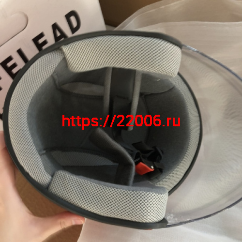 Шлем открытый "Safelead" HF-212 NEW DEEP BLUE, бургунди, черный, размер L фото 2