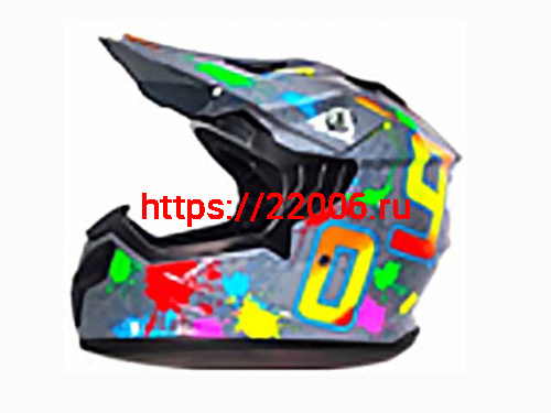 Мотошлем VIRTUE MD-911 Детский Кросс серый с рисунком (L)