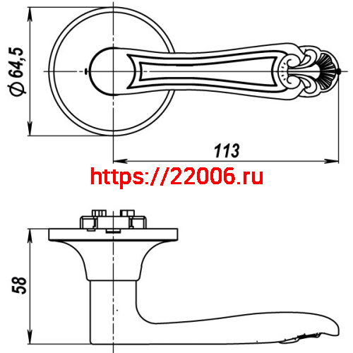 Ручка Punto (Пунто) защелка 6037 MAB-E (кл./фик.) мат. бронза фото 3 Ручка Punto (Пунто) защелка 6037 MAB-E (кл./фик.) мат. бронза фото 3