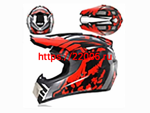 Мотошлем VIRTUE MD-905 Кросс черно-красный №1 (L)