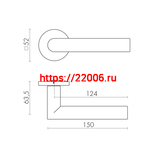 Ручка Fuaro (Фуаро) раздельная R.SLR52.BARREL BL-24 черный фото 3