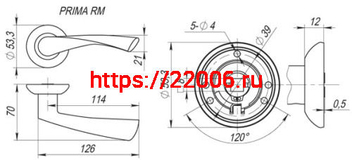 Ручка Fuaro (Фуаро) раздельная R.RM54.PRIMA (PRIMA RM) SN/CP-3 матовый никель/хром фото 2 Ручка Fuaro (Фуаро) раздельная R.RM54.PRIMA (PRIMA RM) SN/CP-3 матовый никель/хром фото 2