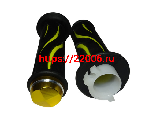 Ручка руля правая (газа) WIZARD в сборе (с резинкой) + ручка левая (резинка) (05050Q087+05050Q090) фото 2