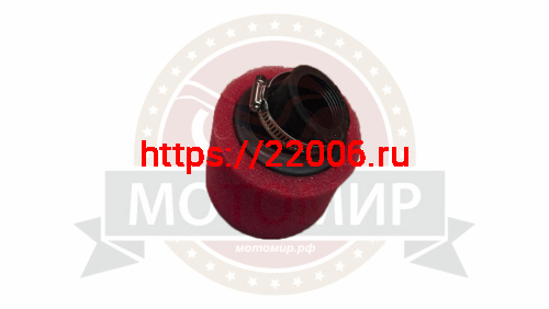 Фильтр воздушный нулевого сопротивления поролон, ЦИЛИНДР (d=38 мм)  X-MOTOS, черный (НАБОР)