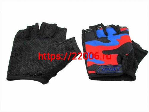 Перчатки вело (без пальцев) детские в ассортименте Перчатки вело (без пальцев) детские в ассортименте