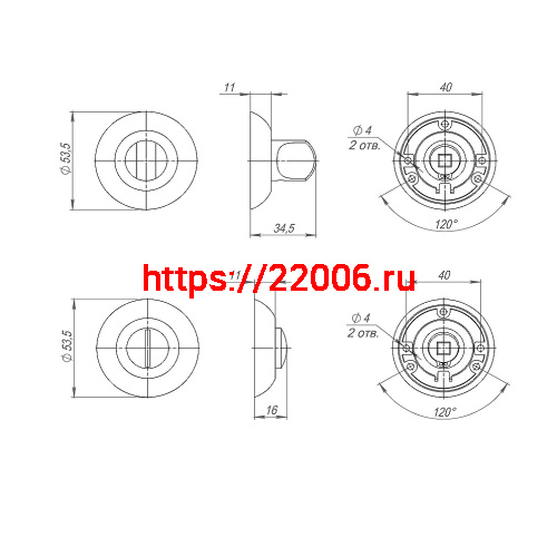 Ручка Punto (Пунто) поворотная BK6.R.TL54 (BK6 TL) WH-19 белый фото 3