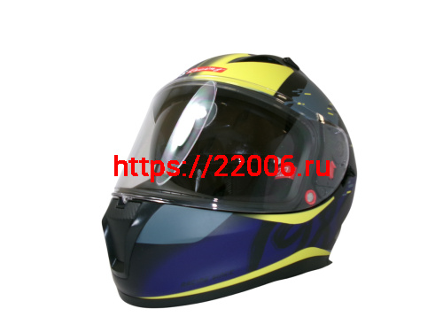 Шлем TVS RACING (Индия) STREET D/V DULL BLACK M.BLUE размер XXL, + пинлок в комплекте, очки Шлем TVS RACING (Индия) STREET D/V DULL BLACK M.BLUE размер XXL, + пинлок в комплекте, очки