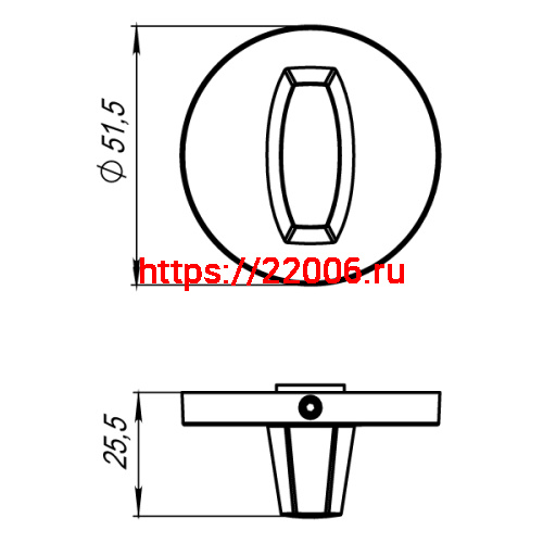 Ручка Armadillo (Армадилло) поворотная BK6.R.URS52 (WC-BOLT BK6 URS) MWSC-33 итальянский тисненый фото 2