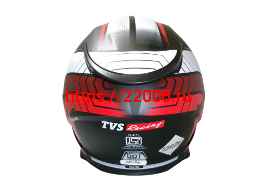 Шлем TVS RACING (Индия) STREET D/V DULL BLACK RED размер XXL, + пинлок в комплекте, очки фото 3 Шлем TVS RACING (Индия) STREET D/V DULL BLACK RED размер XXL, + пинлок в комплекте, очки фото 3
