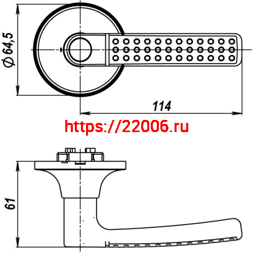 Ручка Punto (Пунто) защелка DK626 CP-PS (6026 CP-P) (без фик.) хром фото 3