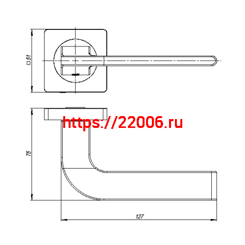 Ручка Ajax (Аякс) раздельная K.JK51.SPLINE (SPLINE JK) BL-24 черный фото 2