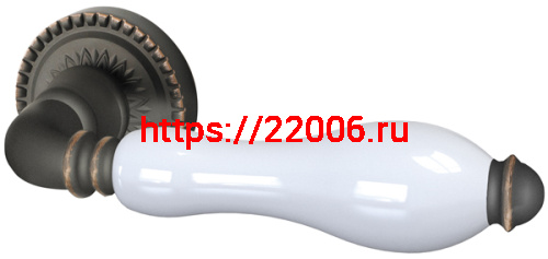 Ручка Armadillo (Армадилло) раздельная Silvia CL1/HD ABL-18/WP-109 Темная медь/бел. фарфор Ручка Armadillo (Армадилло) раздельная Silvia CL1/HD ABL-18/WP-109 Темная медь/бел. фарфор