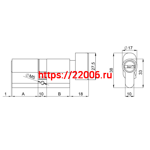 Цилиндровый Fuaro (Фуаро) механизм (200 ZM/110) 2000ZM Knob 110 (45+10+55) BL-24 черный 5Key с вертушкой фото 3 Цилиндровый Fuaro (Фуаро) механизм (200 ZM/110) 2000ZM Knob 110 (45+10+55) BL-24 черный 5Key с вертушкой фото 3