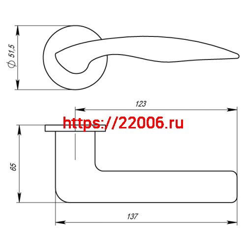 Ручка Armadillo (Армадилло) раздельная R.URS52.WAVE (WAVE URS) SN-3 матовый никель фото 4