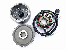 Магнето с шестерней обгон. муфты 57T(статор+ротор с обгон.муфтой) 166FMM (CB250) (12 кат.) 160W