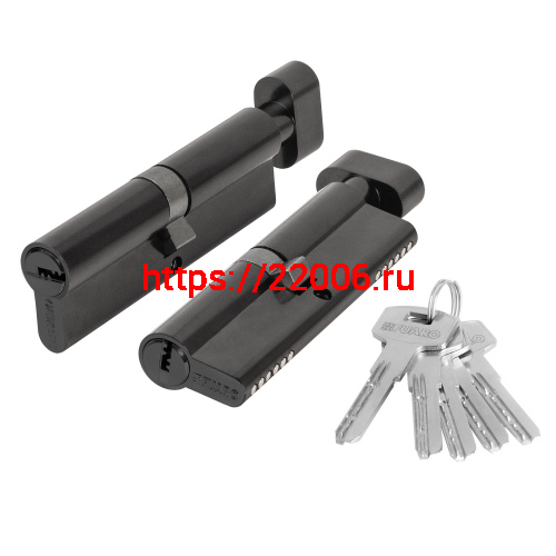 Цилиндровый Fuaro (Фуаро) механизм (200 ZM/110) 2000ZM Knob 110 (45+10+55) BL-24 черный 5Key с вертушкой Цилиндровый Fuaro (Фуаро) механизм (200 ZM/110) 2000ZM Knob 110 (45+10+55) BL-24 черный 5Key с вертушкой