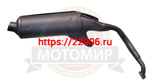 Глушитель скутер CITY в сборе с коленом (047) фото 2