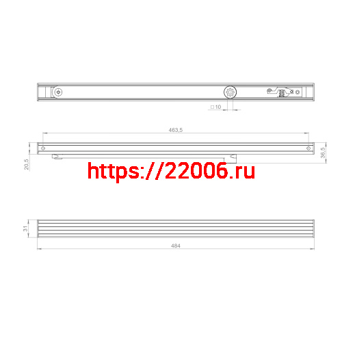 Тяга скользящая Fuaro (Фуаро) для доводчиков DCQ20-4 (40-80 кг) AL (алюминий) фото 2 Тяга скользящая Fuaro (Фуаро) для доводчиков DCQ20-4 (40-80 кг) AL (алюминий) фото 2