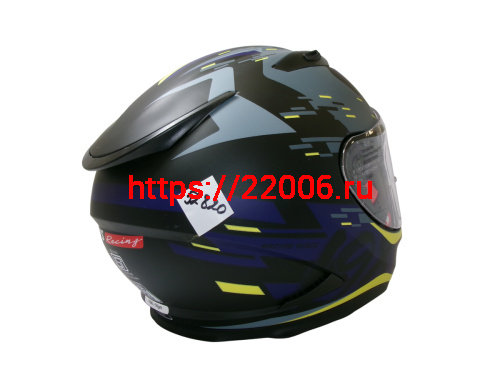 Шлем TVS RACING (Индия) STREET D/V DULL BLACK M.BLUE размер XXL, + пинлок в комплекте, очки фото 4 Шлем TVS RACING (Индия) STREET D/V DULL BLACK M.BLUE размер XXL, + пинлок в комплекте, очки фото 4