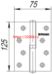 Петля Fuaro (Фуаро) съемная 413-5 125x75x2,5 PB left (латунь) левая фото 2 Петля Fuaro (Фуаро) съемная 413-5 125x75x2,5 PB left (латунь) левая фото 2