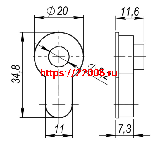 Вставка Armadillo (Армадилло) под шток для CYLINDER BB-17 Коричневая бронза фото 4