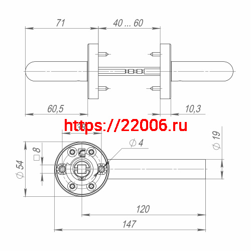 Ручка Fuaro (Фуаро) раздельная R.DSS201-0204/19 (INOX 201) BLACK фото 2 Ручка Fuaro (Фуаро) раздельная R.DSS201-0204/19 (INOX 201) BLACK фото 2