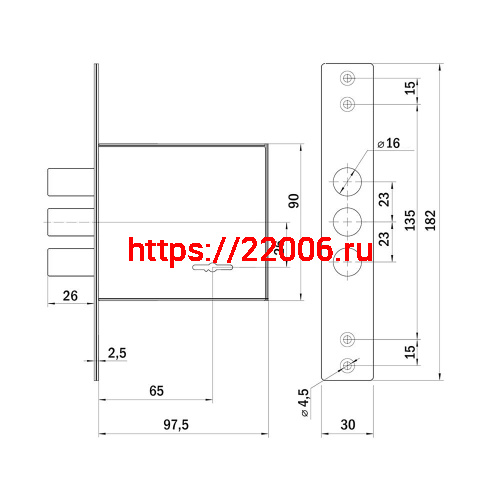 Замок Punto (Пунто) врезной сувальдный MDV30S-817 CP (V30/S) CP хром длиный ключ фото 3 Замок Punto (Пунто) врезной сувальдный MDV30S-817 CP (V30/S) CP хром длиный ключ фото 3