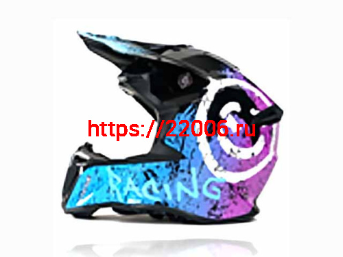 Мотошлем VIRTUE MD-902 Кросс черный с голубо-фиолетовым граффити (XXL) Мотошлем VIRTUE MD-902 Кросс черный с голубо-фиолетовым граффити (XXL)