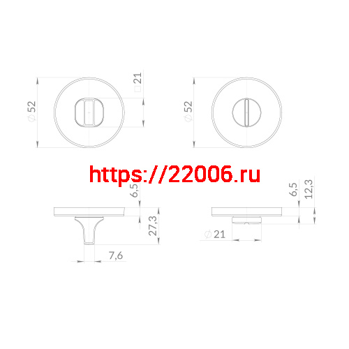 Ручка Punto (Пунто) поворотная BK6.R.EST.R52 SSG-39 сатинированное золото фото 3